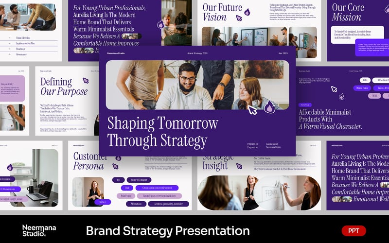 Presentazione PowerPoint sulla strategia del marchio Purple