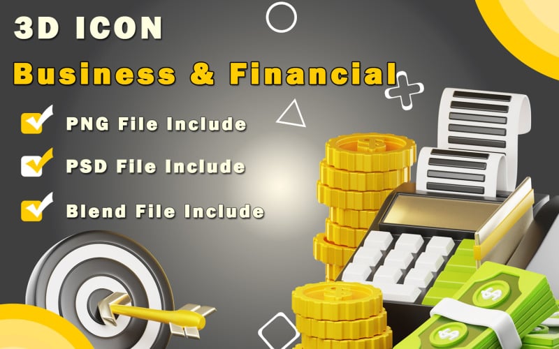 Stilisiertes Business-3D-Symbol
