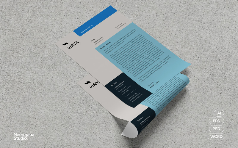 VIRYA | Papier à en-tête d'agence de marketing