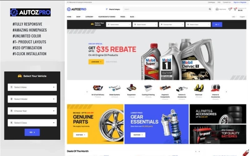 Autozpro - Tema Premium para Peças Automotivas da Shopify