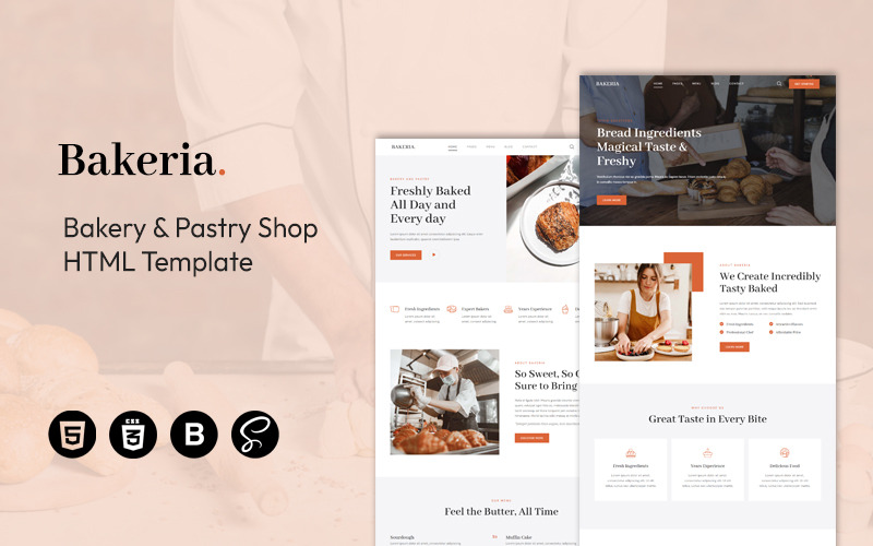 Bakeria | 烘焙糕点店 HTML 模板