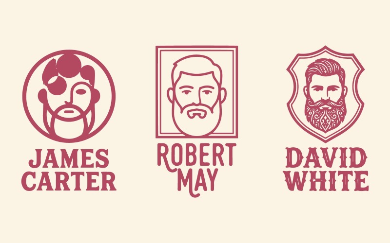 Retro herr grooming salong emblem logotypdesign
