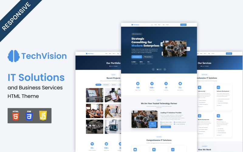 Techvision - HTML-тема для IT-решений и бизнес-услуг