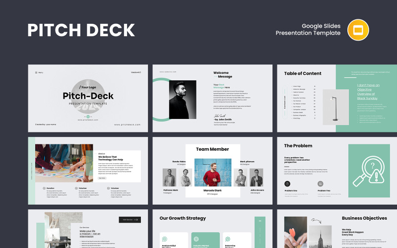 Smart Pitch Deck Google Slides Präsentationsvorlage