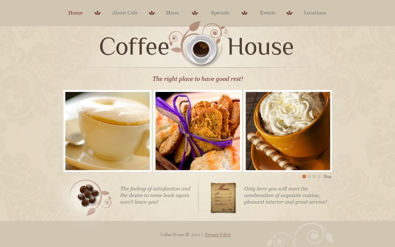 Coffee Shop PSD Template