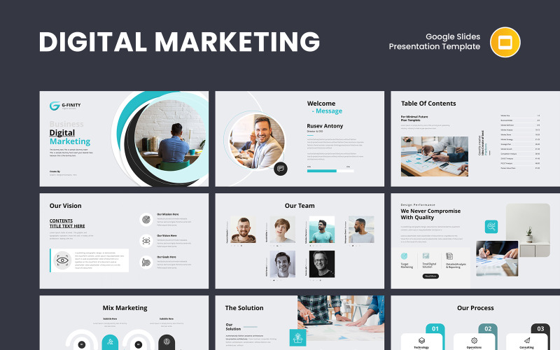 Modello di presentazione di Google Slides per il marketing digitale basato sui dati
