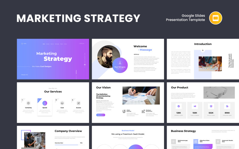 Stratégiai marketingstratégia Google Slides prezentációs sablon