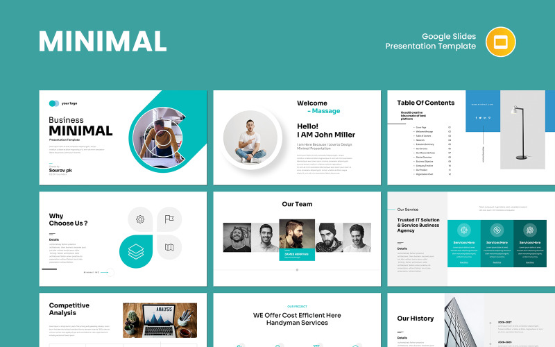Strategische minimalistische Google Slides-presentatiesjabloon