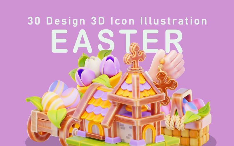 Stilisiertes 3D-Symbol für Ostern