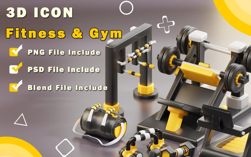 Stilisiertes 3D-Symbol für Fitnessstudio