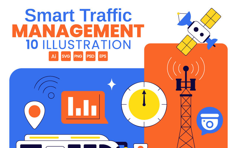 10 Illustration av smart trafikhanteringssystem