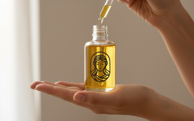 奢华美容水疗中心标志 – 优雅女性肖像标志，适用于护肤及化妆品品牌