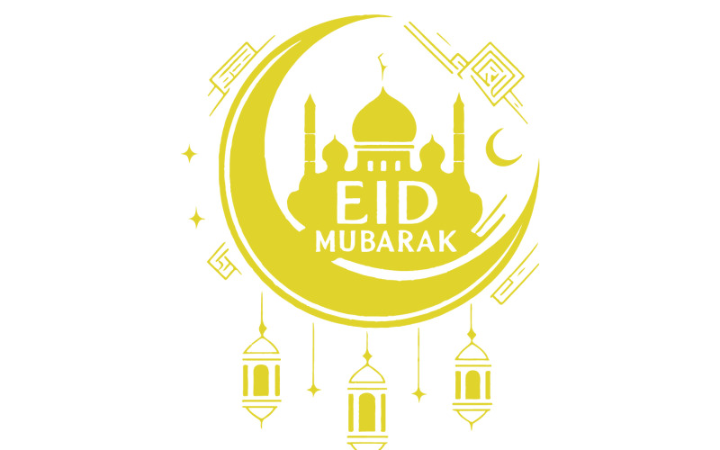 Ramadan Koniec Eid Mubarak Grafika wektorowa