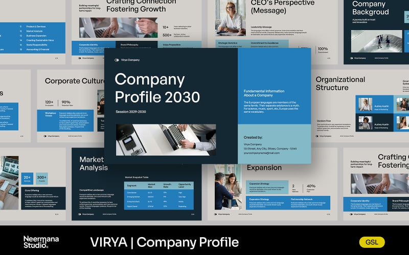 VIRYA | Marketing Agency Company Profile Google Slides