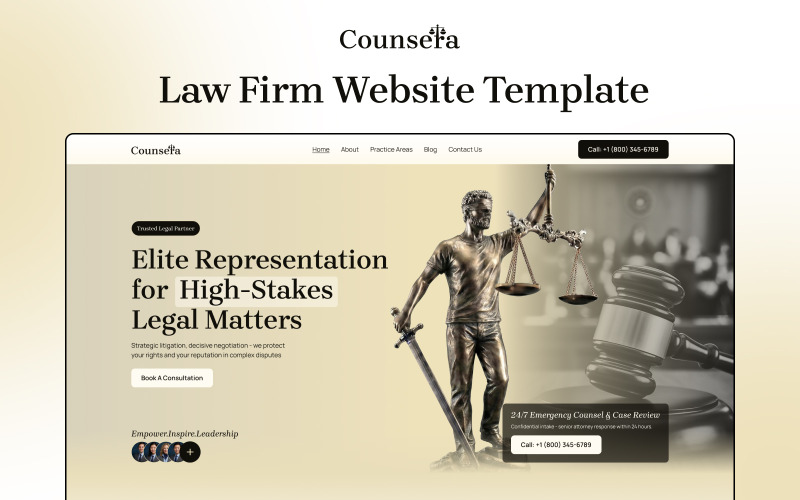 Counsera – Next.js-Vorlage für die Website einer Anwaltskanzlei