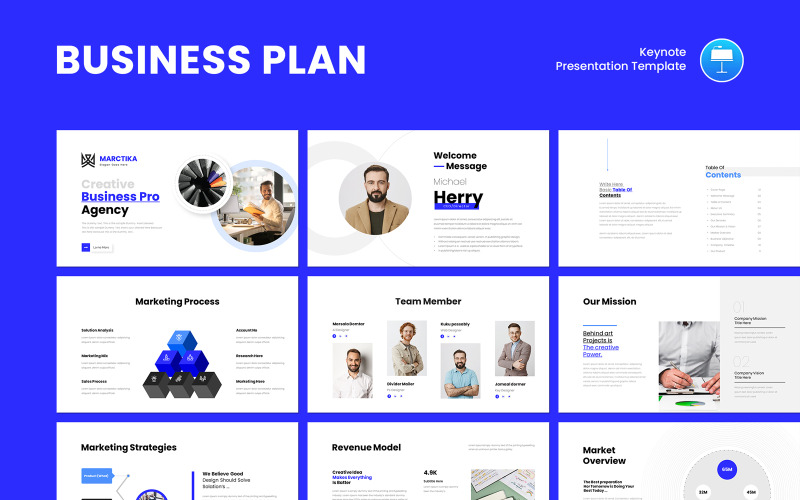 Elegant sjabloon voor een Keynote-presentatie over een businessplan