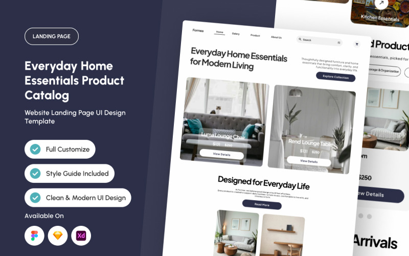 Formea – Landingpage für minimalistische Wohnaccessoires