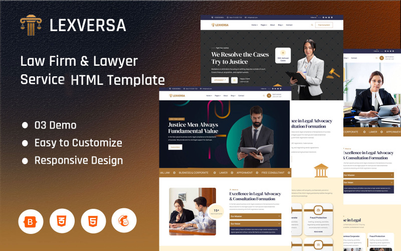 LexVersa - HTML-шаблон для юридичної фірми та юридичних послуг