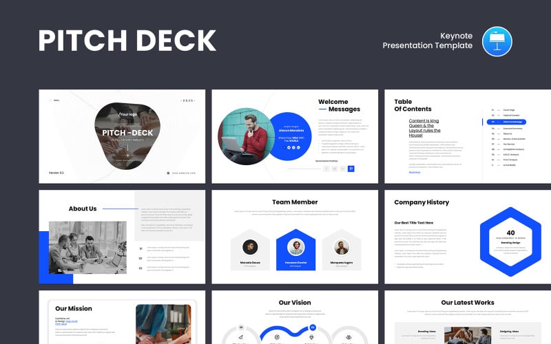 Modello di presentazione Keynote per pitch deck strategico