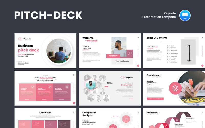 Modello di presentazione per il pitch deck dell'investitore in crescita