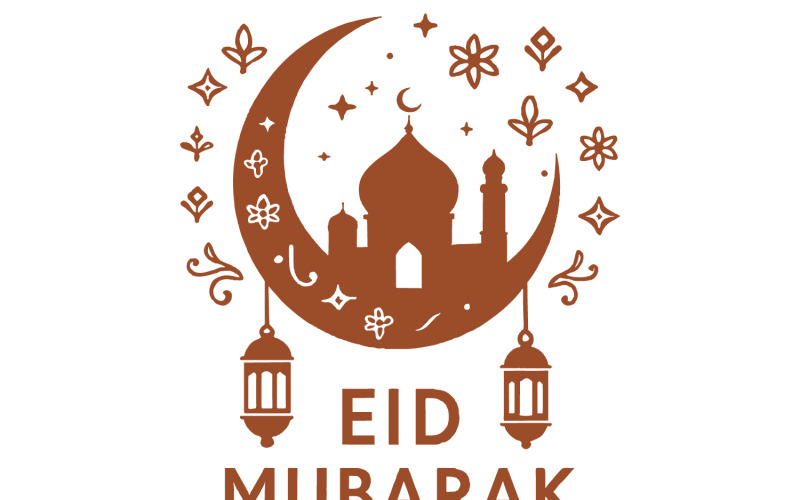 Gyllene Eid-firande islamisk vektordesign