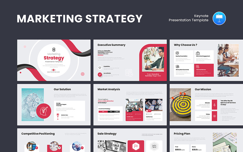 Modello di presentazione per la strategia di marketing di una startup