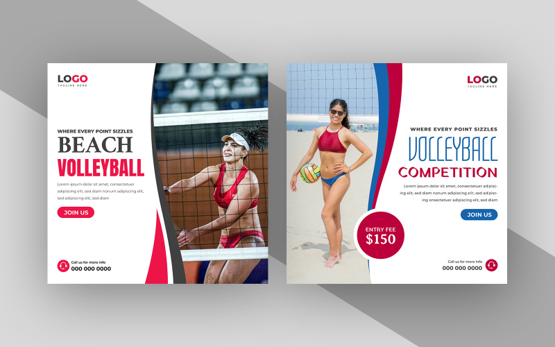 Voleybol Müsabakası Sosyal Medya Instagram Paylaşımı
