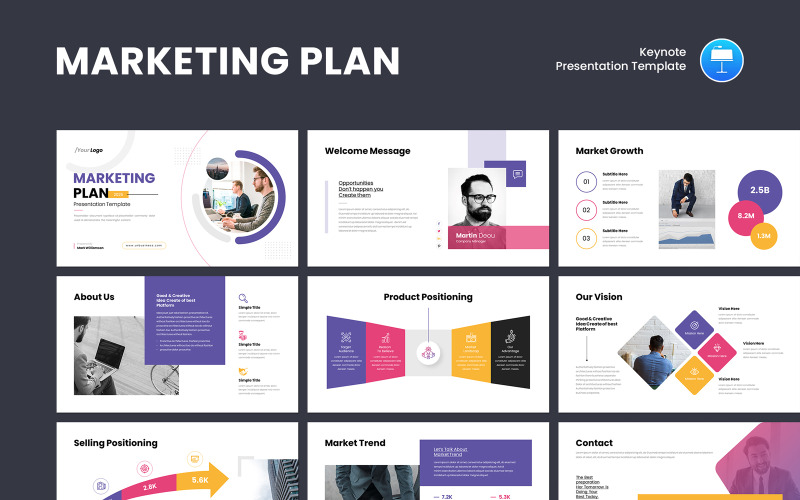 Vorlage für eine Keynote-Präsentation zum Marketingplan 2026