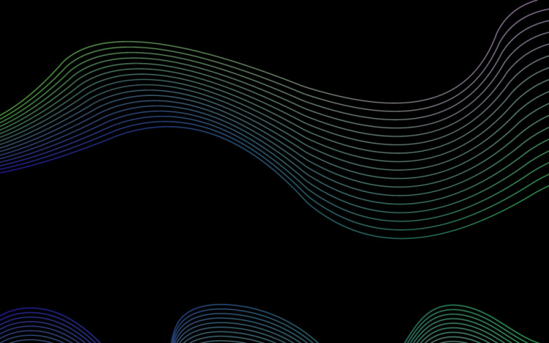 Sfondo astratto con linee ondulate e onde sfumate colorate per design tecnologico e musicale