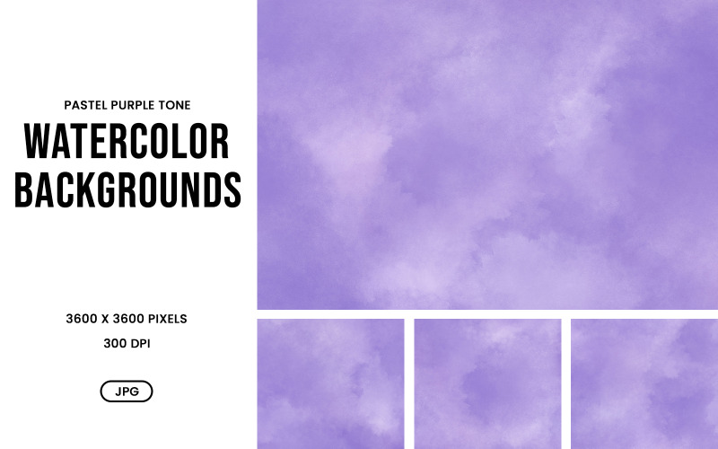Set di sfondi ad acquerello – Texture astratte morbide color viola pastello