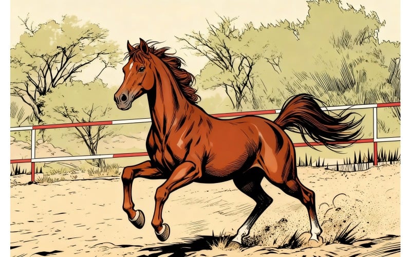Illustrazione di Horse Standing Ranch 1