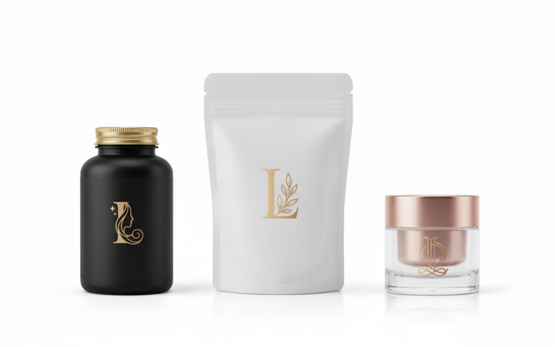 Luxusní písmeno L Spa Beauty Cosmetic Logo – elegantní ženská kolekce zlatých monogramů