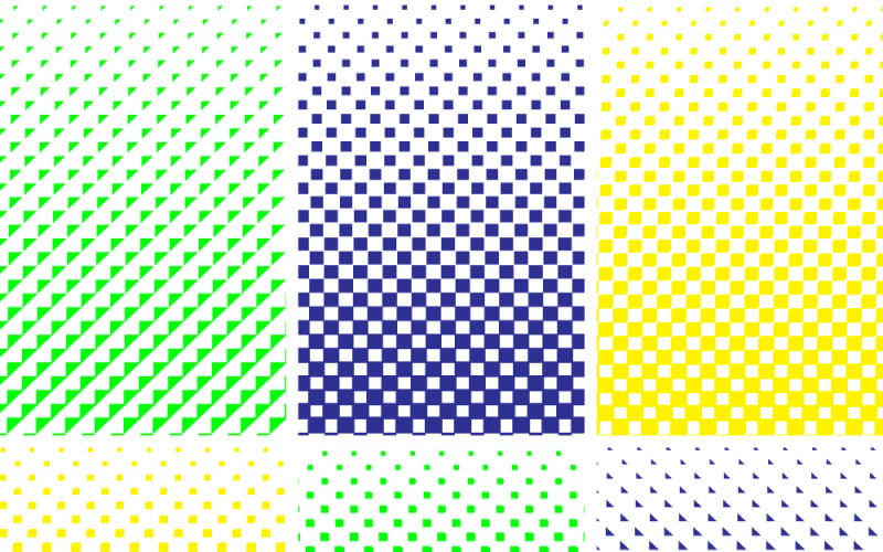 Abstrakt geometrisk halvtonsmönsterbakgrund med färgglada rutmönster och diagonala plattor
