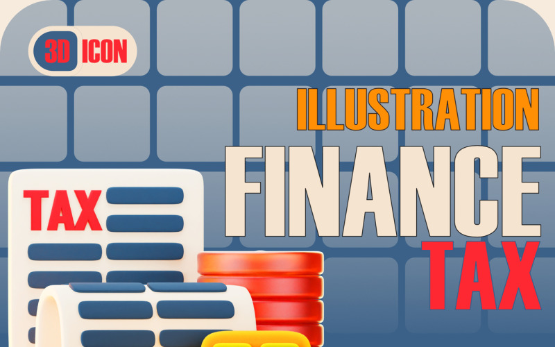 Icono 3D de impuestos financieros estilizado