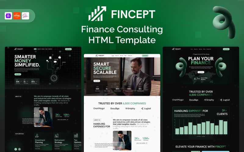 Fincept – HTML šablona pro finanční a obchodní poradenství