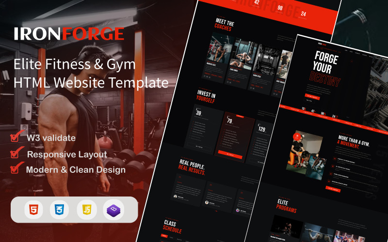 IRONFORGE — 精英健身和健身房 HTML 网站模板