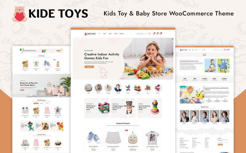 Kide Toys - Thème WordPress WooCommerce pour jouets et articles pour bébés