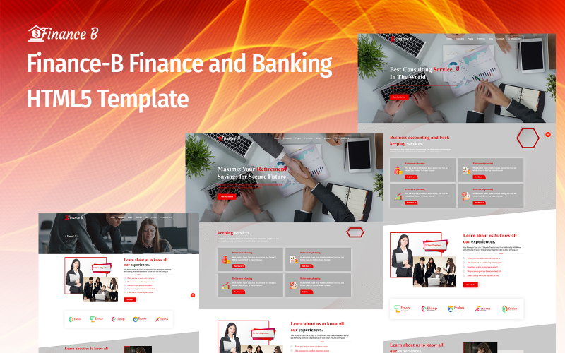 Finance-B HTML5-mall för finans och bank