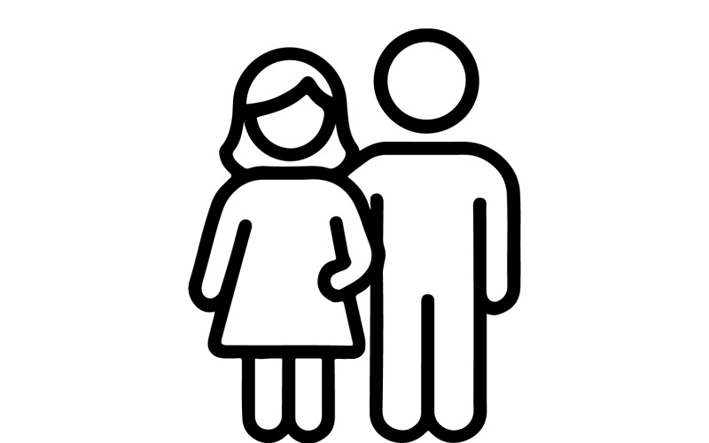 Symbole vectoriel moderne des soins familiaux