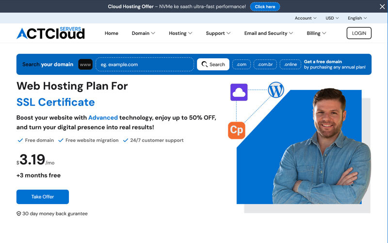 Tema Act Cloud WHMCS e HTML
