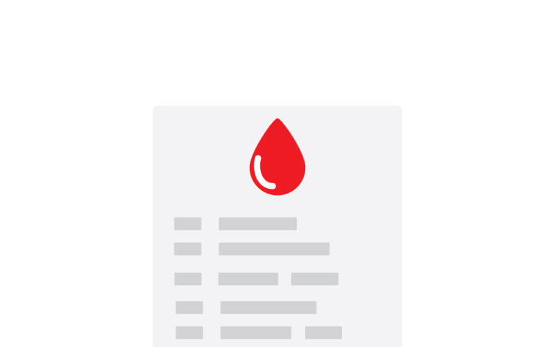 Modulo medico per analisi del sangue con firma del medico e risultati contrassegnati