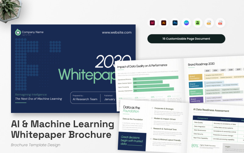 AI Machine Learning Whitepaper Brochure - TemplateMonster