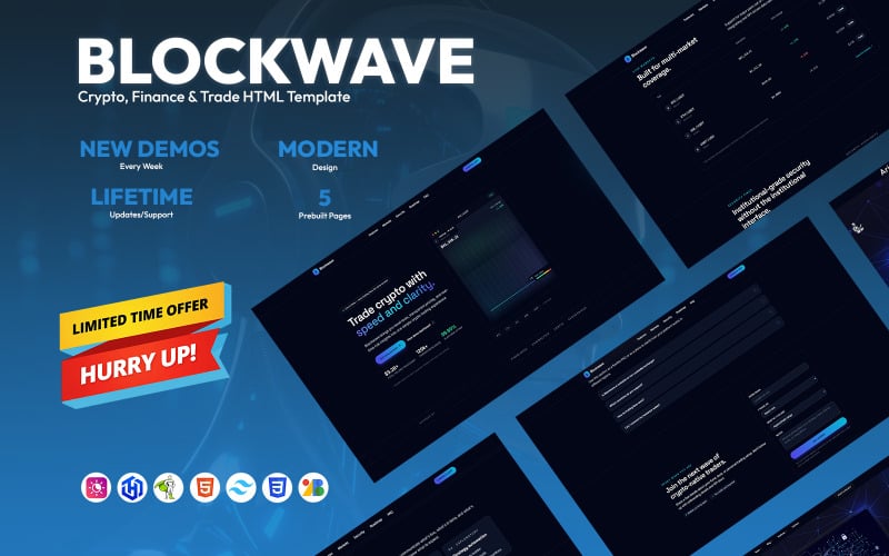 Blockwave – Crypto, Finance & Trade HTML Template