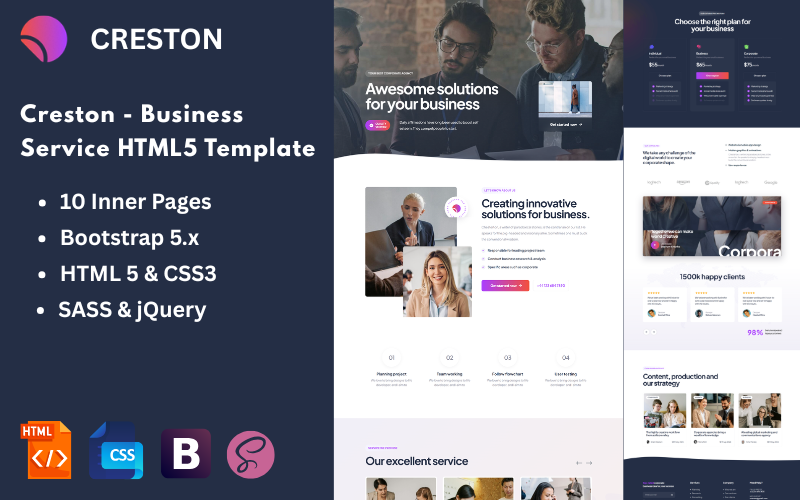 Creston - šablona HTML5 pro obchodní služby