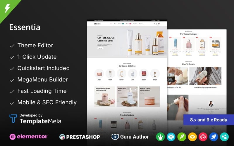 Essentia - Beauty & Cosmetic Store Prestashop Theme