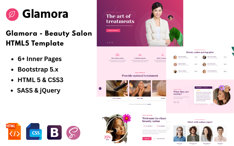 Glamora - Modello HTML5 per salone di bellezza