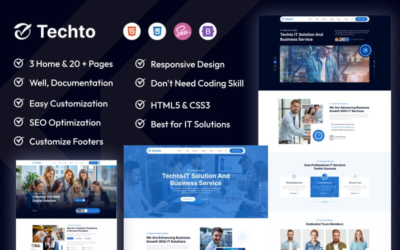 Techto - IT Solution & Technology Agency HTML5 Template