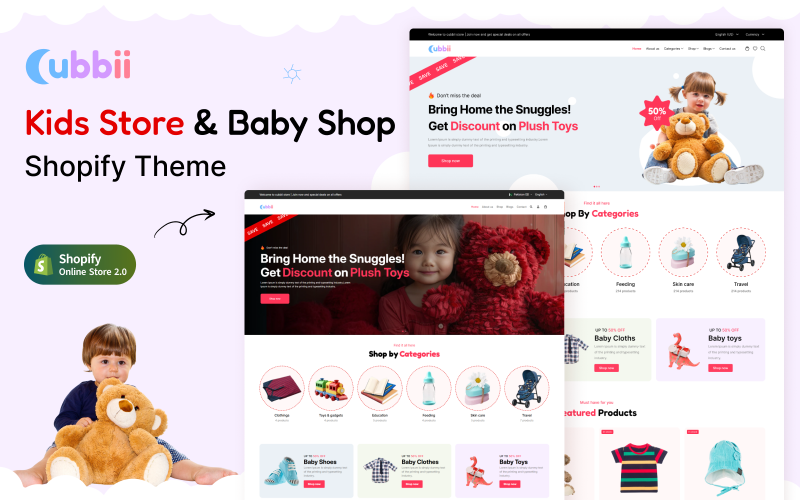Cubbii – Tema Shopify para Loja de Brinquedos Infantis e Artigos para Bebês