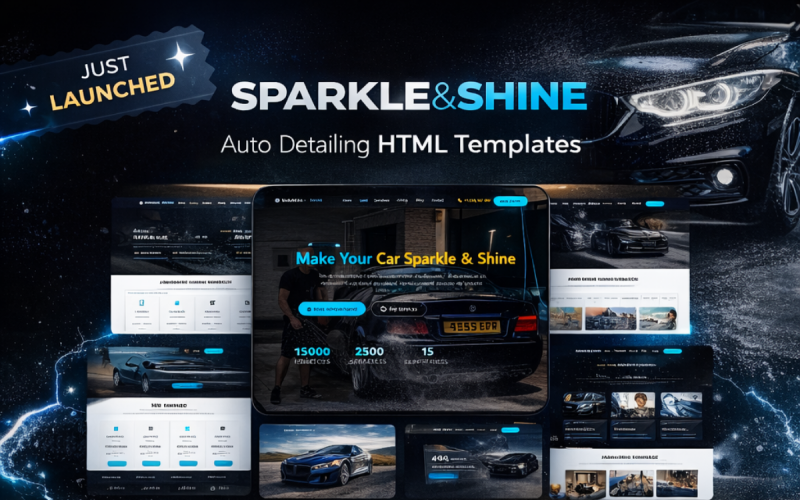 SPARKLE&SHINE | Автомойка | 8 страниц | HTML-шаблоны