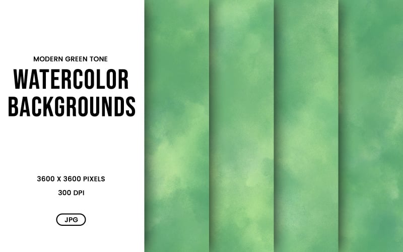 Set di sfondi ad acquerello – Collezione moderna di texture verdi